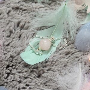 Pendule en gemme - Quartz Rose