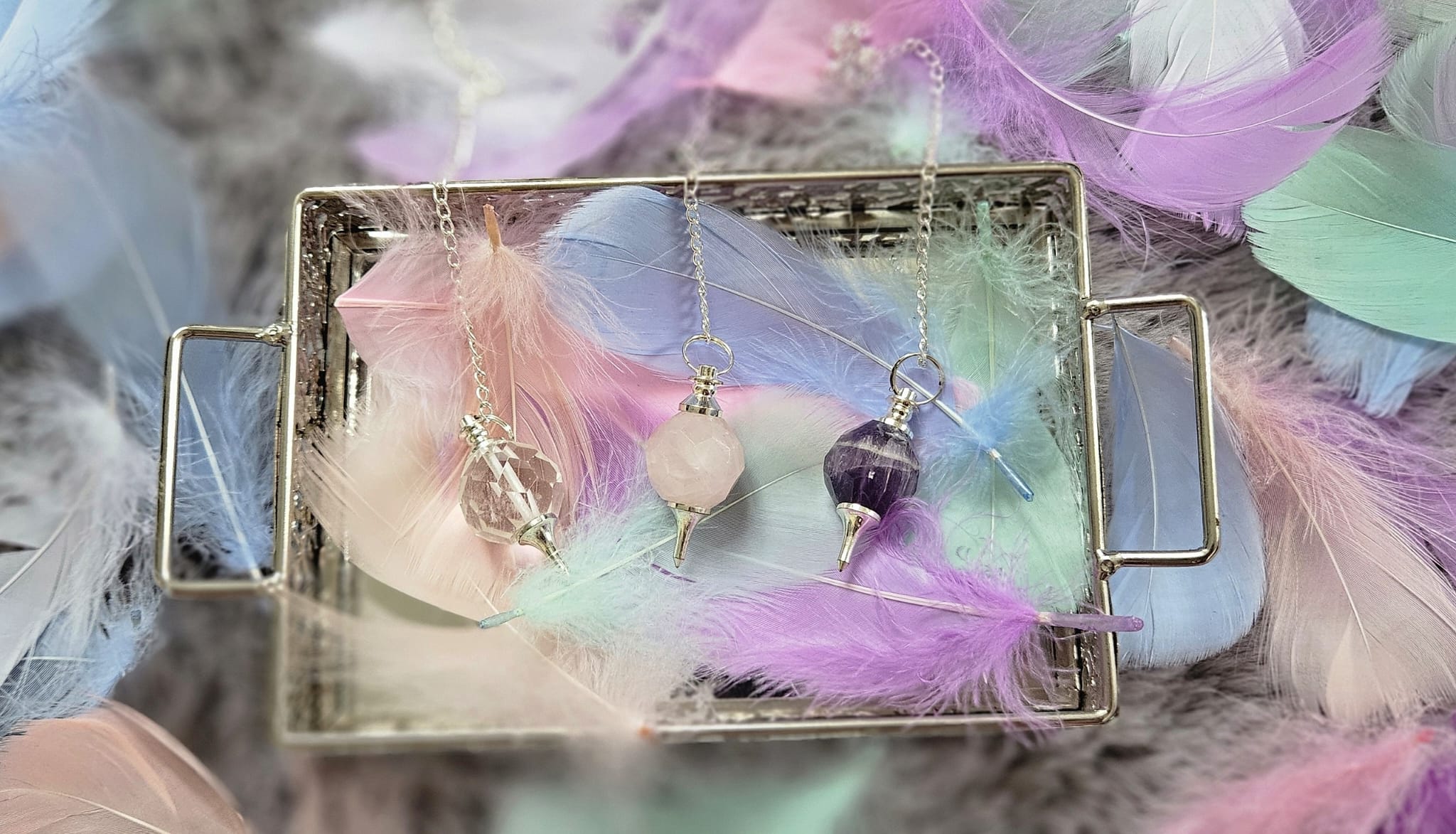 Pendule en gemme - Quartz de roche – Image 3